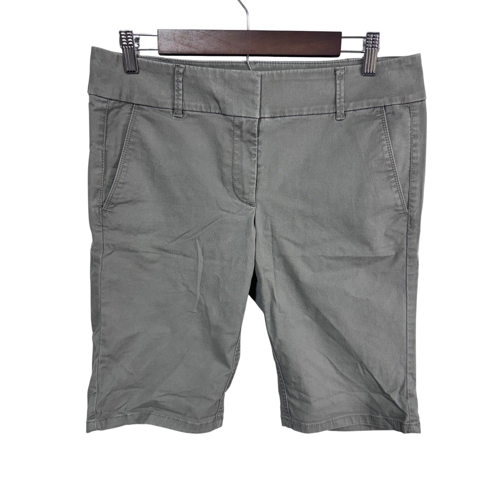 Ann‎ Taylor Loft Women's 6 Gray Shorts Marisa Fit Chino Bermuda Casual Pull On